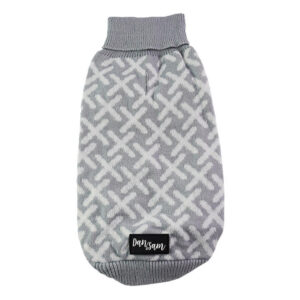Dan & Sam Dog Jumper With Leg Straps Grey Kisses 40 Cm