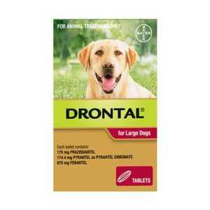 Drontal Wormers Tabs For Dogs 35kg (Red) 70 Tablets