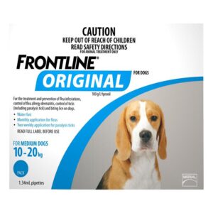 Frontline Original For Medium Dogs 10-20kg (Blue) 4 Pipettes