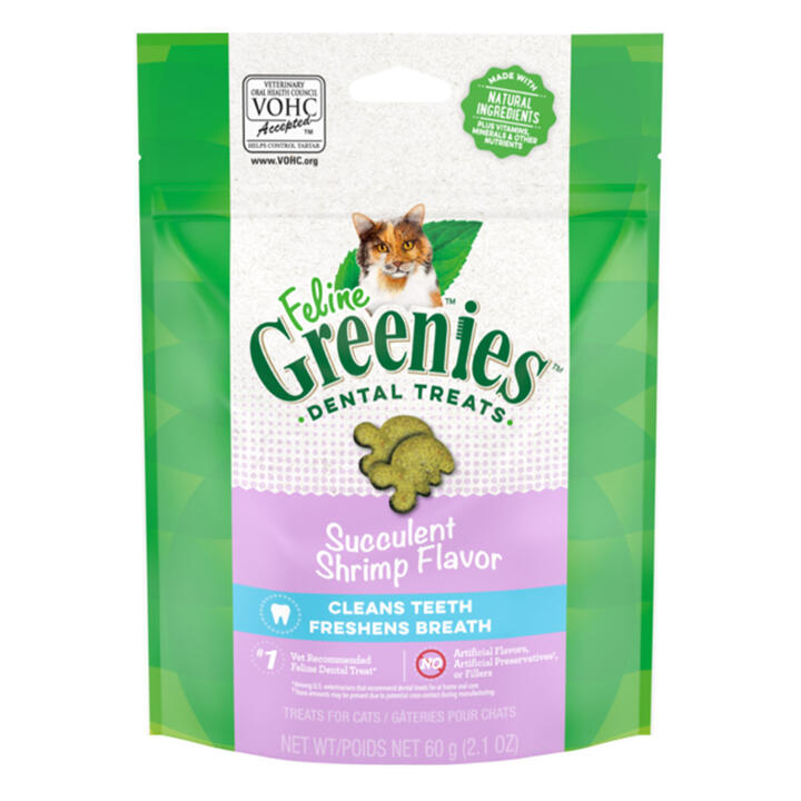 Greenies Feline Succulent Shrimp Flavor Dental Cat Treats 60 Gm