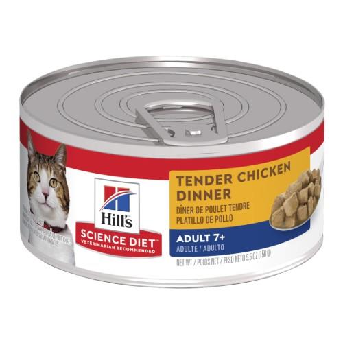 Hills Science Diet Adult Cat 7+ Tender Chicken Canned Food 24 x 156g