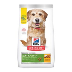 Hill's Science Diet Senior Vitality Small & Mini Adult 7+ Chicken & Rice Recipe Dry Dog Food 1.58 Kg