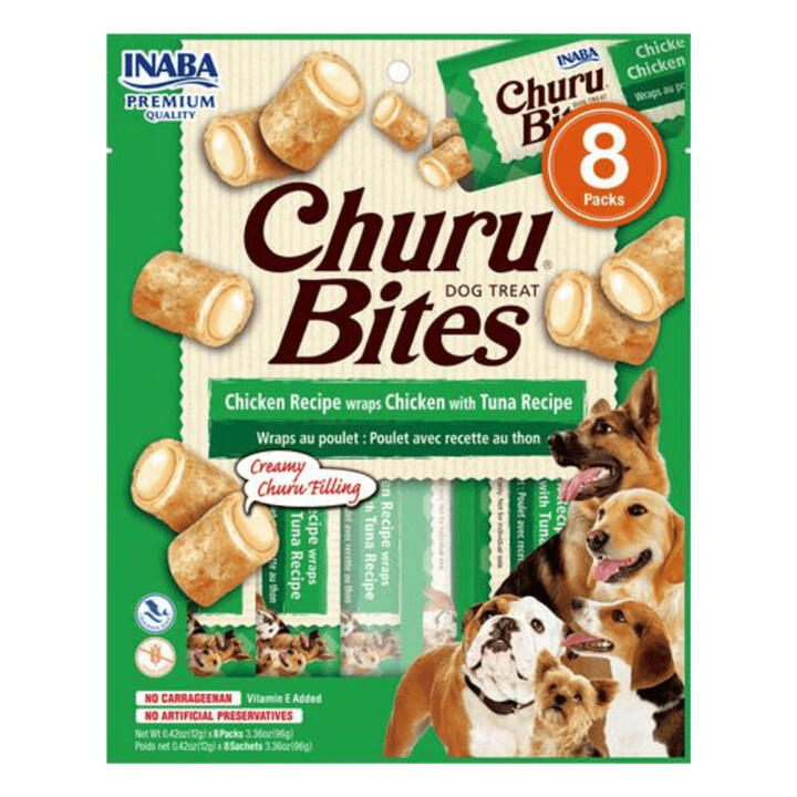 Inaba Churu Bites Chicken Recipe Wraps Chicken With Tuna Recipe Dog Treat 8 Pack