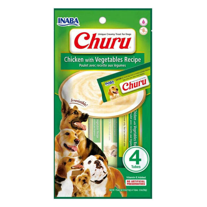 Inaba Churu Chicken With Vegetables Recipe Dog Treat 4 Tubes