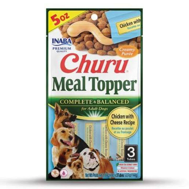 Inaba Churu Meal Topper Chicken With Cheese Recipe For Adult Dogs 3 Tubes