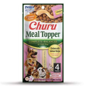 Inaba Churu Meal Topper Chicken With Salmon Recipe For Adult Dogs 4 Tubes
