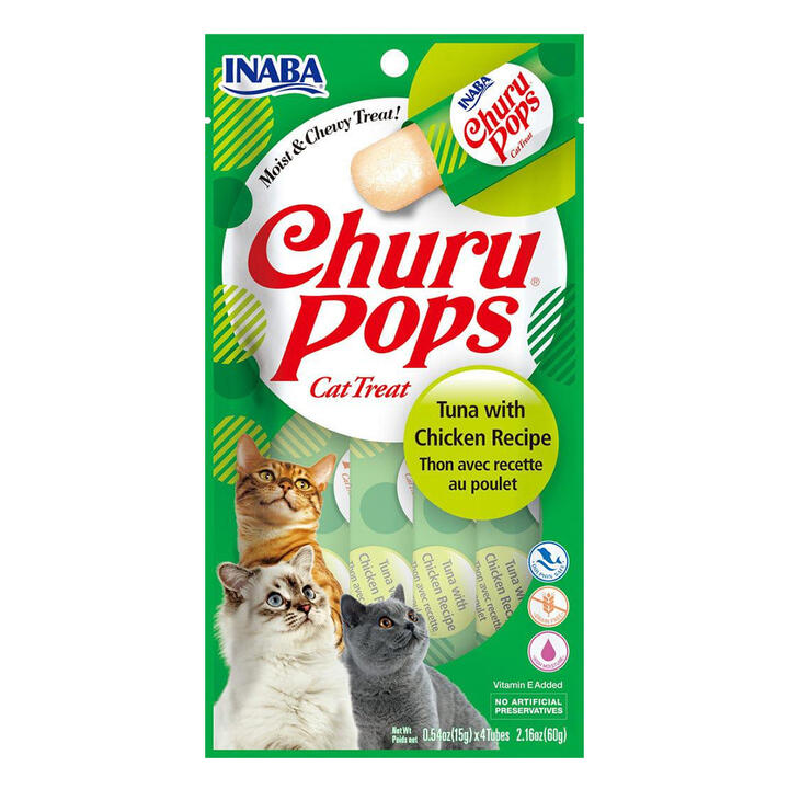 Inaba Churu Pops Tuna With Chicken Recipe Cat Treat 4 Tubes