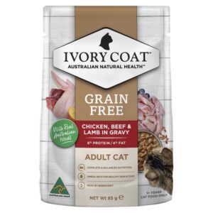 Ivory Coat Grain Free Adult Chicken Beef Lamb In Gravy Wet Cat Food