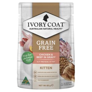Ivory Coat Grain Free Kitten Chicken And Beef In Gravy Wet Cat Food