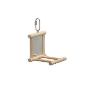 Kazoo Mirror With Perch Wooden Natural