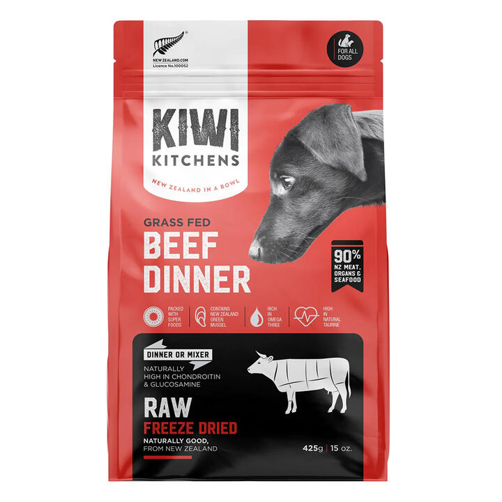 Kiwi Kitchens Freeze-Dried Dog Food Beef Dinner 425 Gm