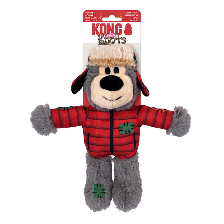 Kong Knots Wild Snuggle Plush Toy For Dogs - Xmas Bear 1 X Medium/Large