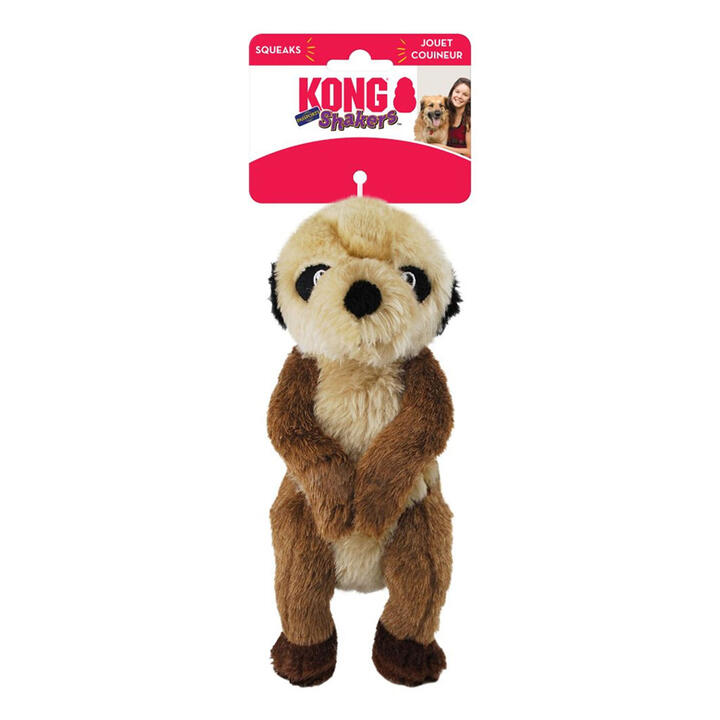 Kong Shakers Passports Rattle Plush Squeaker Toy For Dogs - Meerkat 1 X Medium