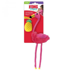 Kong Tropics Crackle Catnip Plush Toy For Cats - Flamingo 1 Pack