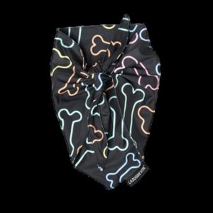 La Doggie Vita Bandana Neon Bone Black