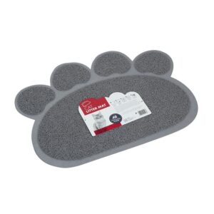 M Pets Paw Cat Litter Mat Grey