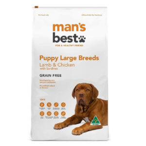 Mans Best Large Breed Puppy Lamb And Chicken With Sardines Grain Free Dry Dog Food 12 Kg