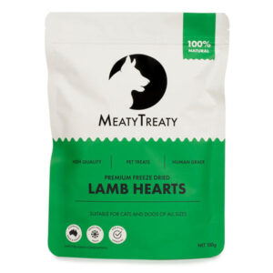 Meatytreaty Premium Freeze Dried Lamb Hearts For Cats And Dogs 100 Gm