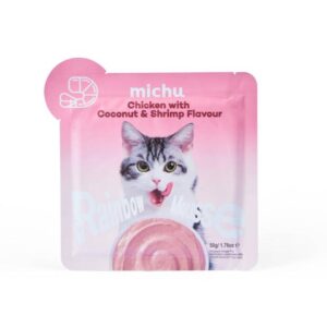 Michu Rainbow Mousse Chicken With Coconut And Shrimp Wet Cat Food Pouch