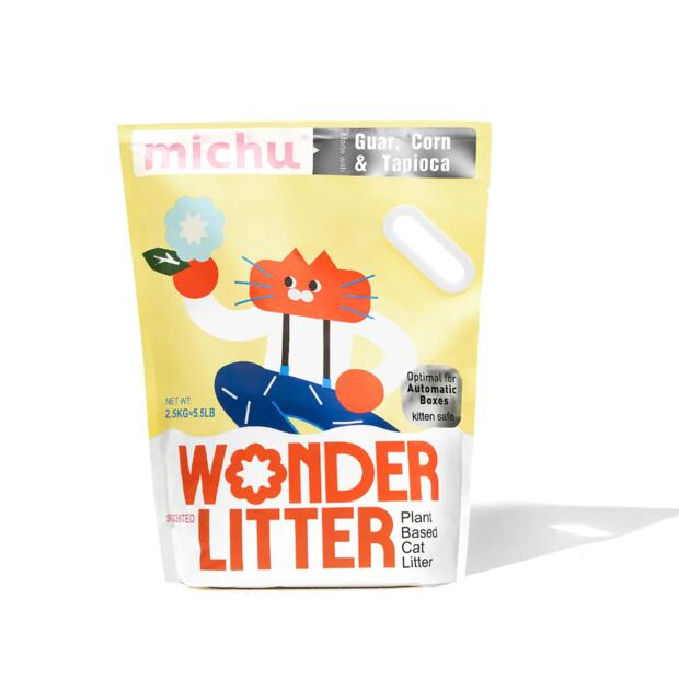 Michu Wonder Litter Unscented Plant Based Auto Litter Box Friendly Cat Litter