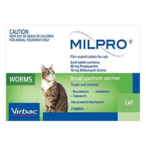 Milpro Allwormer For Cats Over 2 Kg 48 Tablets