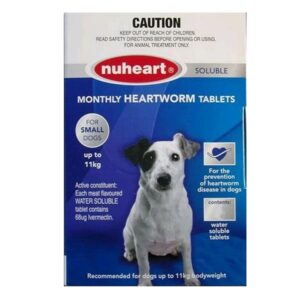 Nuheart For Dogs Generic Heartgard For Small Dogs - Up To 11kg (Blue) 6 Tablets
