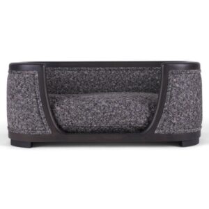 Nujiao Oak Wood Frame Pet Bed Black Brown For Dogs And Cats