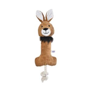 Paws For Life Kangaroo With Rope And Squeaker Plush Dog Toy