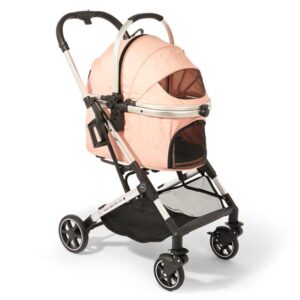Paws For Life Large Foldable Pet Stroller Pink For Cats And Dogs