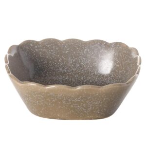 Paws For Life Scallop Ceramic Pet Bowl Grey
