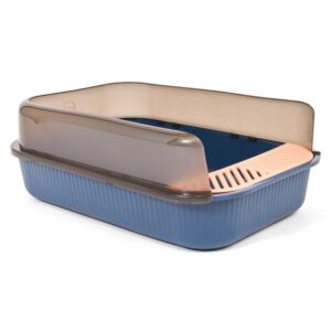 Paws For Life Semi Enclosed Cat Litter Box Dark Blue