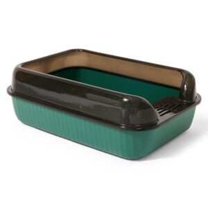 Paws For Life Semi Enclosed Cat Litter Box Plain Green