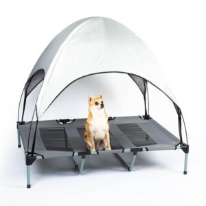 Pawz Canopy Trampoline Dog Bed Grey