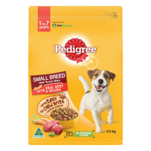 Pedigree Small Breed Dry Dog Food With Real Beef And Vegies 2.5 Kg