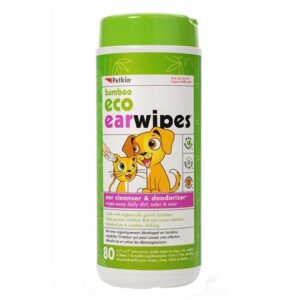 Petkin Bamboo Eco Ear Wipes For Dogs And Cats 80 Pack