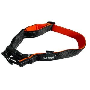 Petset Dog Collar Active Adjustable Black and Orange Small