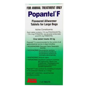 Popantel F Allwormer For Large Dogs (35 Kg) 42 Tablets