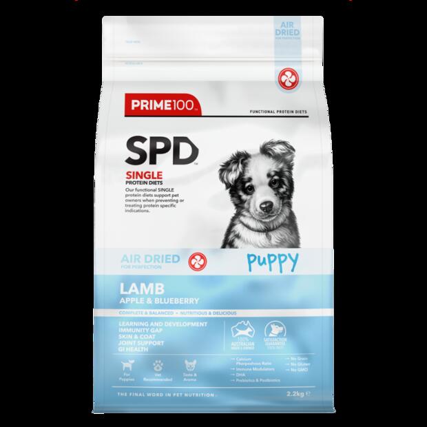 Prime100 Spd Lamb Apple And Blueberry Puppy Air Dried Dog Food