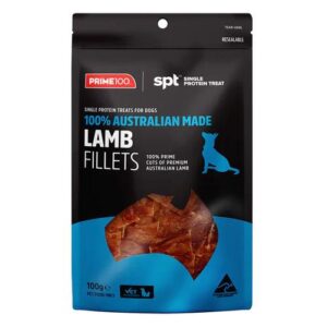 Prime100 Spt Single Protein Lamb Fillets Treats For Dogs 100gm 1 Pack