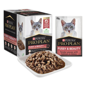 Pro Plan Adult Fussy & Beauty Salmon In Gravy Wet Cat Food 85gm 12 Pouches