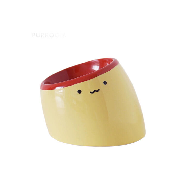 Purroom Elevated Chick Ceramic Pet Bowl - Tilted 1 Pack