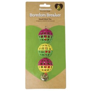 Rosewood Lattice Balls With Bell Bird Toy