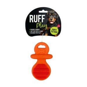 Ruff Play Dog Toy Rubber Puppy Teething Pacifier