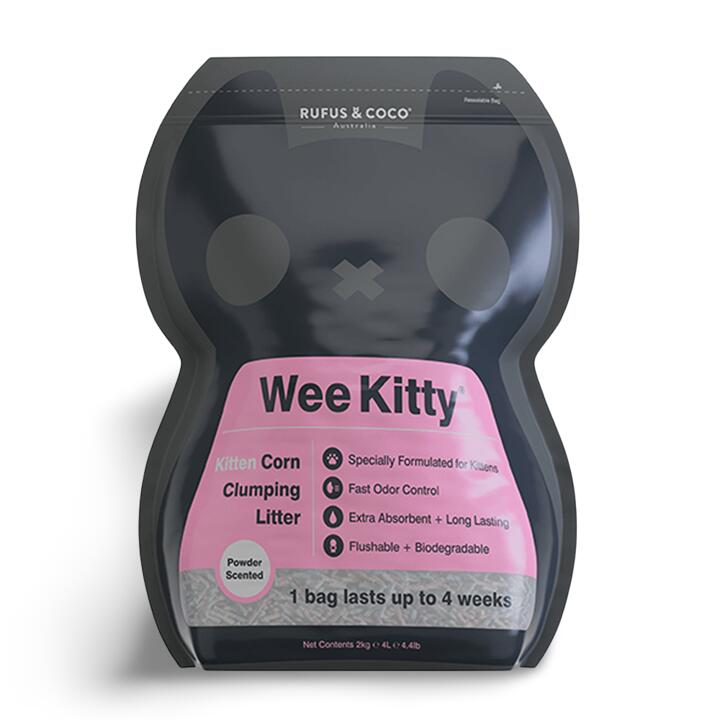 Rufus And Coco Wee Kitty Kitten Corn Clumping Cat Litter