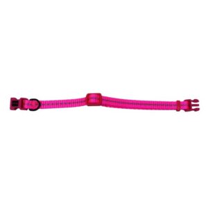 Scream Reflective Adjustable Nylon Puppy Collar Loud Pink