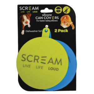 Scream Silicone Pet Food Can Cover Loud Green Blue