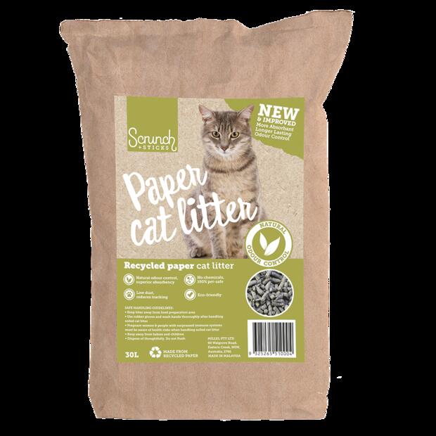 Scrunch And Sticks Natural Recycled Paper Cat Litter