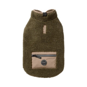 Snooza Dog Apparel Teddy Vest With Pocket Khaki And Fawn 1 X Xsmall