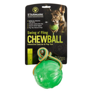 Starmark Swing 'N Fling Chew Ball Dog Toy - Medium To Large 1 Pack