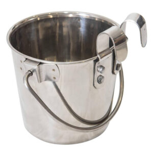Superior Pet - Stainless Steel Flat Sided Bucket 3.8 Ltrs